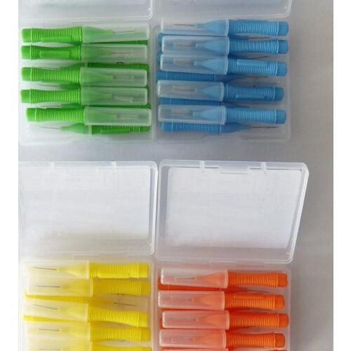 10Pcs/Box 0.4-1.0mm Push-Pull Interdental Brush Soft Slim Dental Floss Toothbrush Orthodontic Wire Brush Oral Care Toothpick