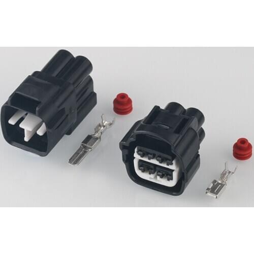 100 Sets 4 Pin Auto Headlight Light Socket Oxygen Plug Fan Sockets Connector DJ7041YB-4.8-11/21 For 7283-7041-30 7283-7041-40