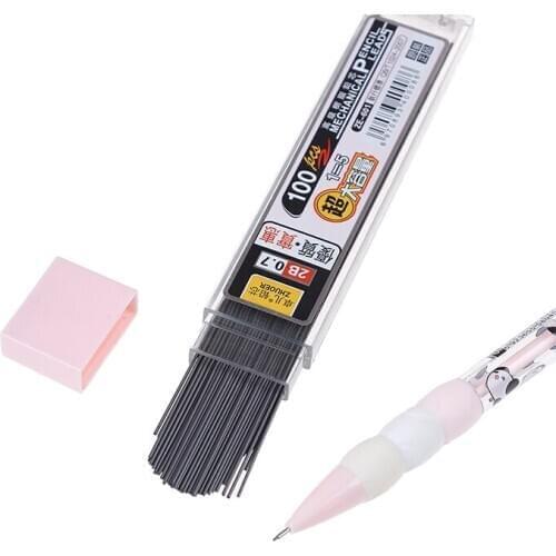 100pcs/box Automatic Replace Pencil Mechanical Pencil Refill Graphite Lead 2B For School Office 0.5mm 0.7mm