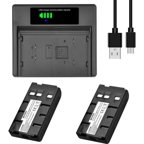 2Pcs 2100mAh BN-V12U BN-V11U Battery + LED Charger for JVC BN-V10U,BN-V14U,BN-V15,BN-V18U BN-V22U,BN-V24U,BN-V25U PV-BP15