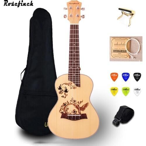 23 inch Ukulele Concert Electric Mini Guitar Ukelele with Bag Capo 4 String Strap Picks Hawaii Guitar UKU Gift Mahogany UK2319A