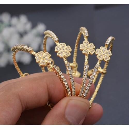 4Pcs/lot Dubai Gold Color Baby Bangles For Kids Cild Dubai Israel Jewelry Gold Bracelet Ring Boys Children Arab Birthday Gifts