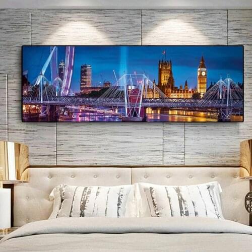5D Diamond Painting City Night London Skyline Full Drill Square Round Cityscape Diamond Art Embroidery Decoration For Home Gift