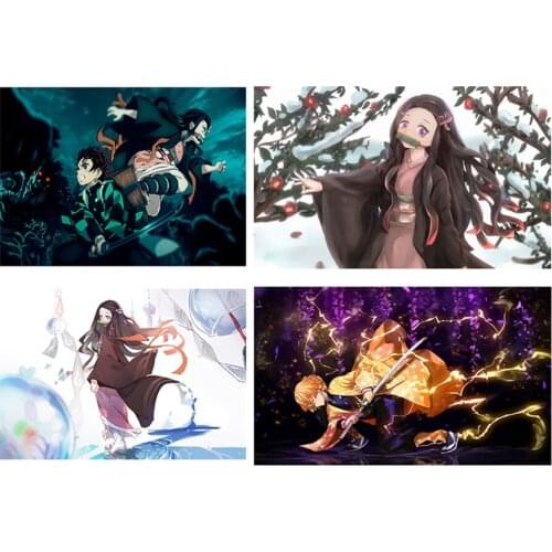 5D Diamond Painting Art Demon Slayer Kimetsu No Yaiba Full Square Drill Pictures Embroidery Anime Role Cross Stitch Wall Decor