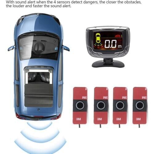 PZ312 screen Car LED Parking Sensor Kit 4 Sensors Backlight Display Reverse Backup Radar Monitor System 16.5mm