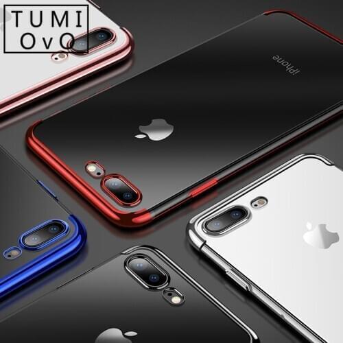 Hot Soft Plating Frame Transparent Back Case for iPhone X XS XR XS Max 8 7 Ultra Thin Crystal Cover for iPhone 6 6S Plus 5 5S SE