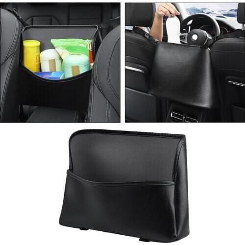 Black Car Leather Hanging Handbag Seat Back Holder Tissue Storage Organizer