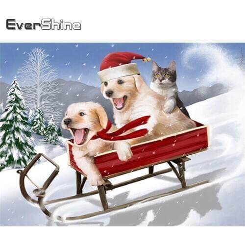 Evershine 5D DIY Diamond Embroidery Sale Dog Diamond Painting Animals Cross Stitch Christmas Handmade Gift Wall Decoration