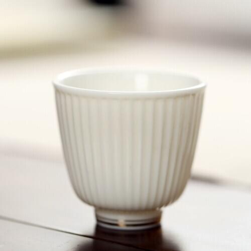 Sheep Fat Jade Ceramic Whiteware Tea Cup Ceramic Teacup Tea Ceremony Cup Handmade Chinese Master Cup Single Cup Kung Fu Tea Set