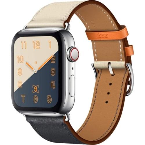 Leather band for Apple watch strap 44mm 40mm 38mm 42 mm iWatch series 6 se 5 4 3 Single tour bracelet Apple watch Leather strap