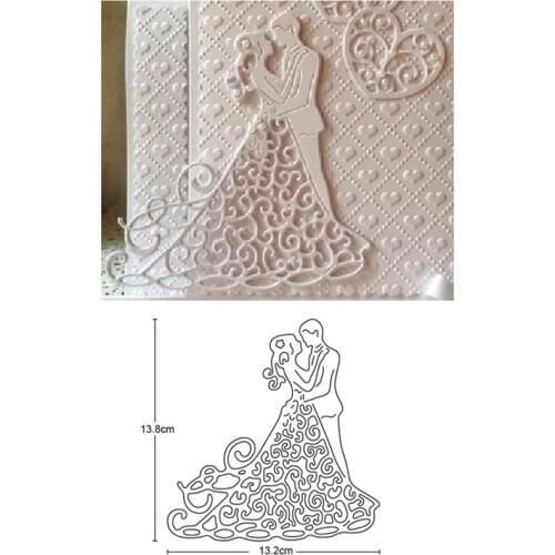 Lace Wedding Couple frame Metal Cutting Dies Stencils for DIY Scrapbooking dies Decoration Embossing Handmade Crafts Paper Cards