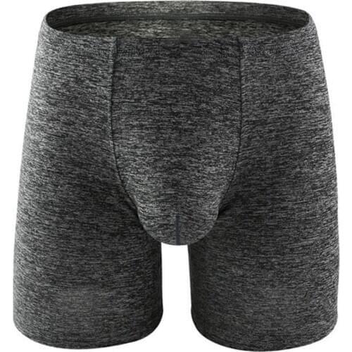 Boxers Men Breathable Boxers Panties Shorts U Convex Elastic Solid Color Underpant