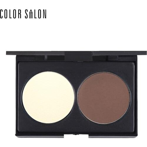 Color Salon Highlight&Shadow Silky Powder cake face Makeup set Long-lasting waterproof Natural face Shadow Powder Cosmetic 16g*2