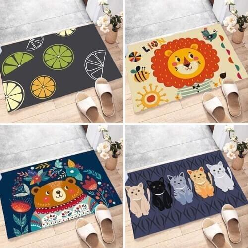 Non-slip Door Mat Cartoon Animal Carpet Soft Mat Cute Home Bathroom Balcony Doorway Hallway Bedroom Absorbent Doormat