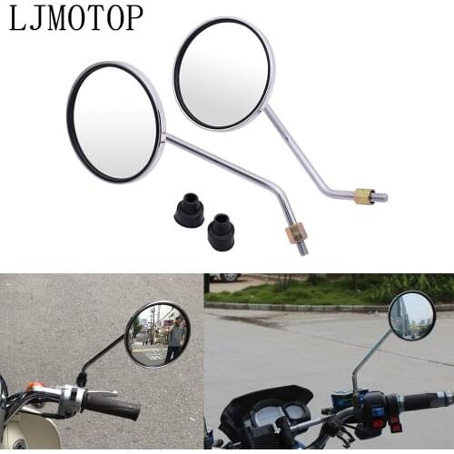 Newest Silver motorcycle mirrors rearview Side Mirror round mirror 8mm/10mm For YAMAHA WR450F WR250R WR250X WR450 SEROW 225 250