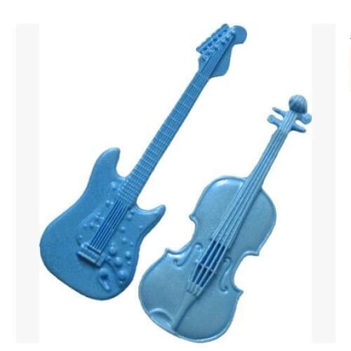 New wholesale hot sale Guitar Violin Musical Instrument chocolate silicone mold fondant Cake decoration mold chocolate mold