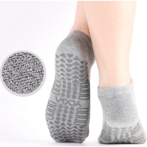 New Women Sport Anti-Slip Ankle Socks Backless Breathable Silicone Dots Underwear Dance Gym Fitness Pilates Cotton Lingerie