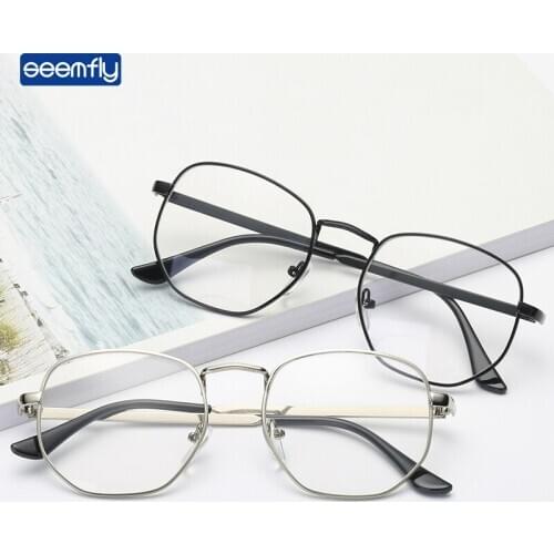 Seemfly Polygon Metal Reading Glasses Clear Lens Presbyopic Eyeglasses Optical Spectacle With Diopter +1.0to+4.0 For Women&Men