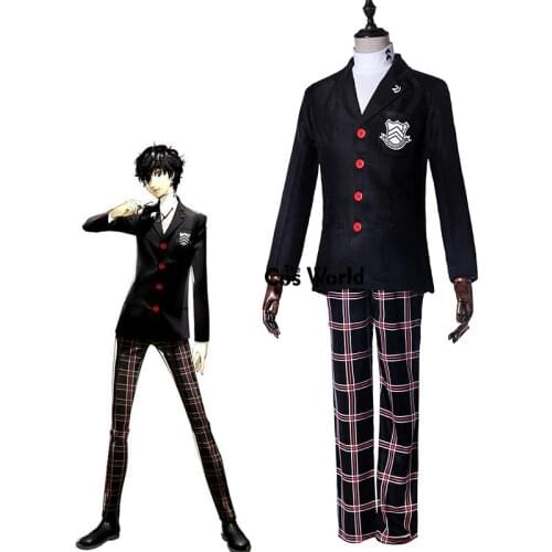 Persona 5 Hero Protagonist Coat School Uniform Pants Knitwear Suits Outfit Games Cosplay Costumes