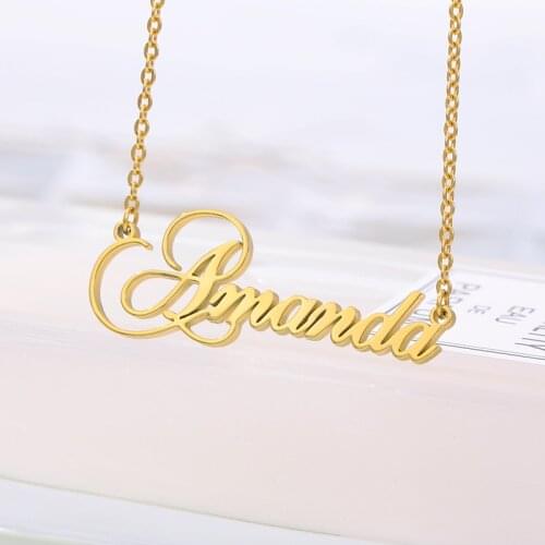 Personalized Name Necklace,Custom Name Necklace, Custom Love Necklaces Stainless Steel Jewelry, Customized Gift for Women Girls