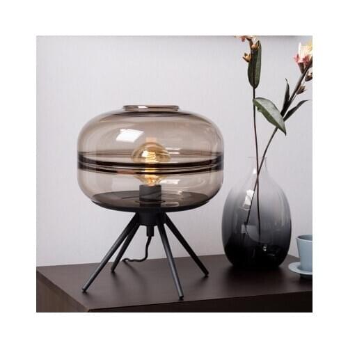 Post modern Nordic simple hand blown art lamp glass wax gourd bedroom bedside led table lamp