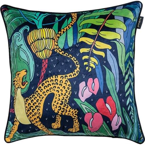 Luxury European Retro Style Velvet Cushion Cover Colorful House Pillow Case Jungle Tiger Leopard Pillows Covers For Sofa Bed