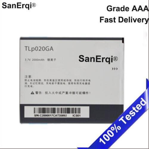 SanErqi 1pcs 100% High Quality TLP020GA 2000mAh Battery For ALCATEL one touch TLP020GA Battery