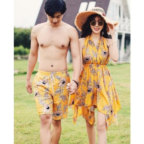 Short Couple Swimwear Trunks Printing Swimsuit Swimming Shorts Women Board Shorts Lovers Men Beach Surf Couple Swimsuits