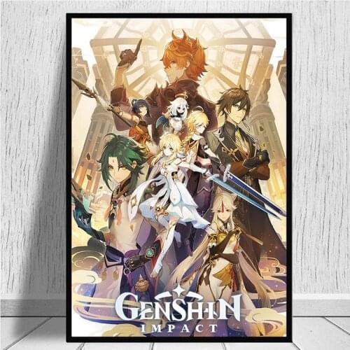 Nordic Minimalist Genshin Impact Posters Game Anime Girl Poster Canvas Painting Wall Art Picture Home Decoration