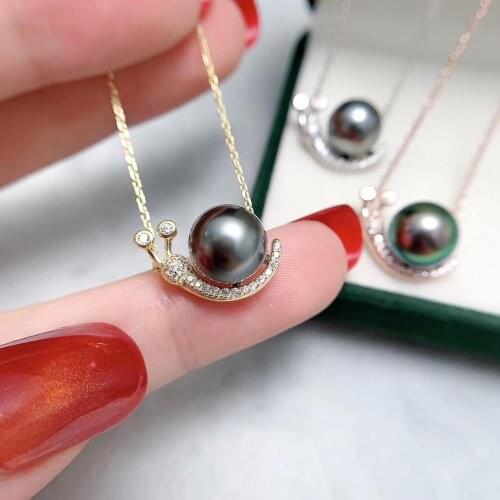 Snail Jewelry 925 Silver Necklace Chain with Pendant Findings Component Jewelry Parts Fittings for Pearls Corals Jades Stones