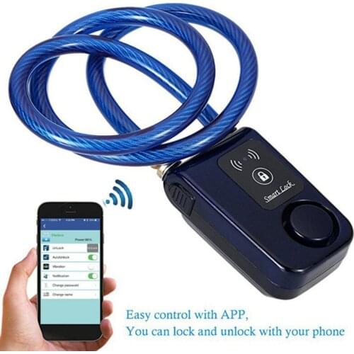 Cycling Intelligent Phone APP Control Smart Alarm Bluetooth Lock Waterproof Alarm Bicycle Lock Anti Theft Accessories