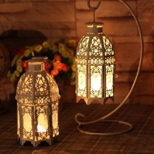 Vintage Metal Hanging Candle Holder Tea Light Votive Candle Lanterns for Weeding Party Festival Decor Home Tabletop Ornament