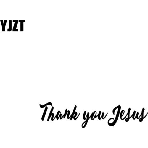 YJZT 12.7CM*3.2CM THANK YOU JESUS Vinyl Car Motorcycle Sticker Decals Black/Silver C13-000187