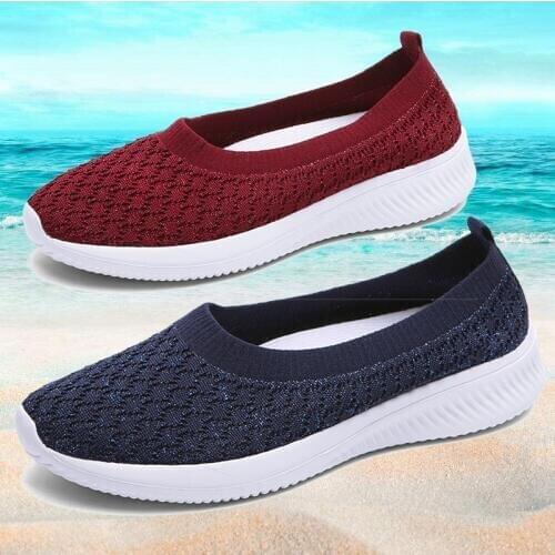 2020 New Fashion Sneakers Women Shoes Breathable Mesh Slip-on Flat Shoes Women Plus Size Loafers Shoes zapatillas mujer light