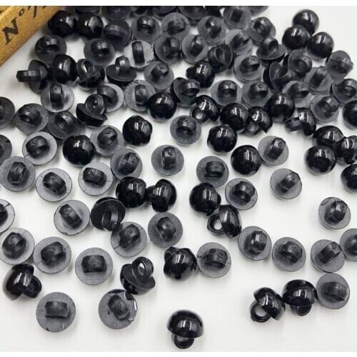 100pcs 8mm Acrylic Mushroom Black Shank Buttons Plastic Decorative Button Negro DIY Sewing Eye For Dolls Toy Eyes P254