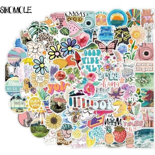 100PCS VSCO Girl Hydro Flask Stickers Surfing Summer Beach For Luggage Laptop Skateboard Snowbord Pegatinas Decals Sticker F5