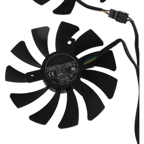 2Pcs/set HA9010H12SB-Z 12V 0.57A 3500 Rpm Hole Distance 40mm Graphics Card Cooling Fan for MSI GTX960