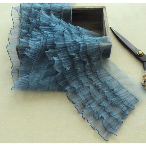 2020 Organ Crumpled Ruffled Tulle Lace Fabric DIY Ladies Childrens Doll Clothing Skirt Hem Modification Trim Accessories