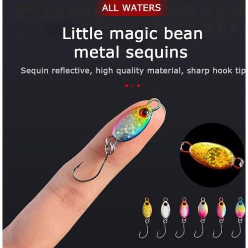 Portable Mini Sequins Noise Paillette Trout Fishing Metal Lures Crank Bait 2g 3g 5g Single Hook Spoon Spinner Artificial Bait