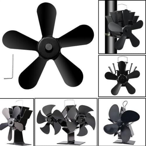 4/5 Blades Stove Fireplace Fan Leafs For Heat Powered Stove Fan Log Burner Quiet Home Fireplace Fan Efficient Heat Distribution