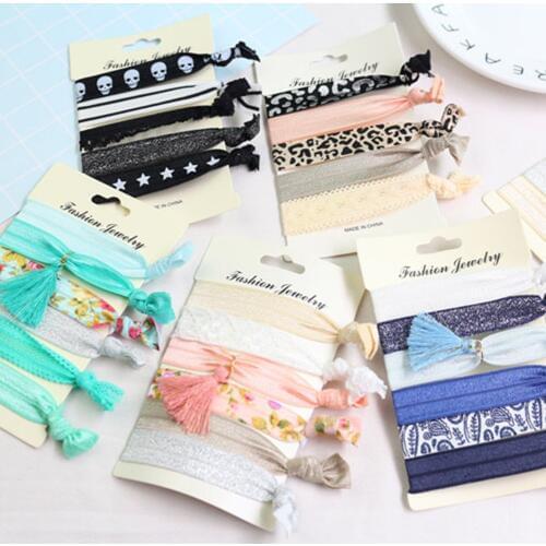 6Pcs/Lot Simple Hair Rope Set Scrunchie Women Girls Kid Elastic Hair Rubber Bands Accessories Tie Hair Ring Holder Headdress