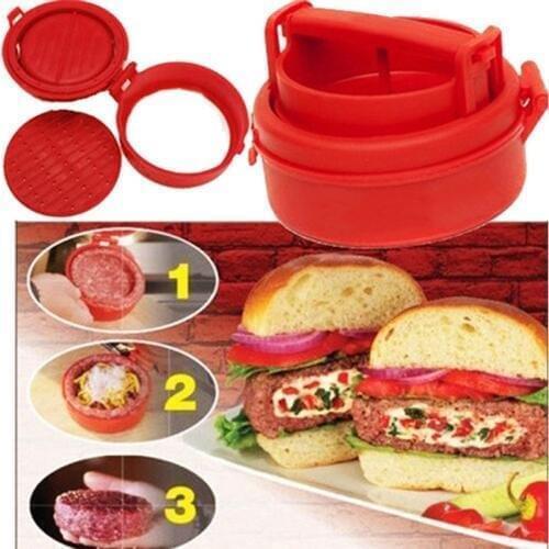 ABS Manual Hamburger Press Kitchen Tools Plate Beef Grill Burger Press Patty Maker Mold Combined Meat press