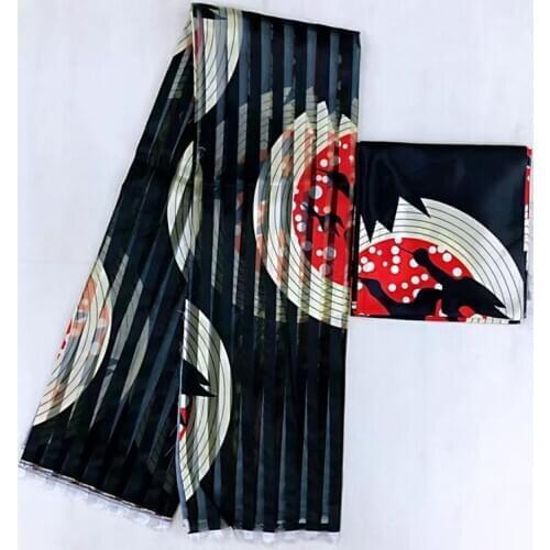 African fabric pure silk fabric organza fabric abkara african wax print fabric 2+4yards organza ribbon silk for dress MM-B1
