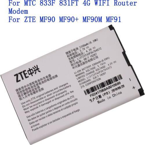 High Quality Li3723T42P3h704572 Battery 2300mAhFor MTC 833F 831FT 4G WIFI Router Modem For ZTE MF90 MF90+ MF90M MF91 Batteries