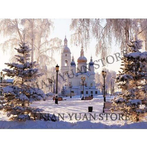 Diamond Painting Full square/round reisn drill Rhinestone Mosaic "snow castle under the sun Diamond Embroidery Home decoration