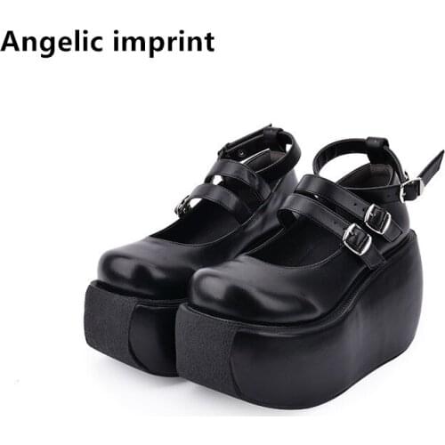 Angelic imprint woman mori girl lolita cosplay shoes lady high trifle heels pumps women princess dress party platform shoes 10cm