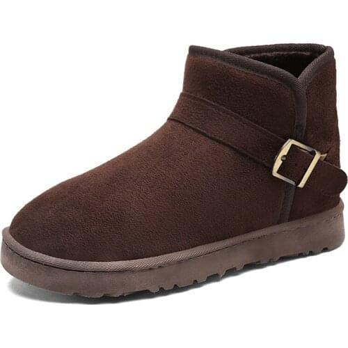 2021 Early Winter New Concise Style Boots for Man Plush Thickening Round Toe Causal Snow Boots with Platform Cold-resistant