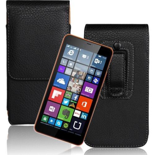 For Nokia Lumia 640 Fashion Leather Smooth Lichee Pattern Case Belt Clip Cover Mobile Phone Pouch Case For Microsoft Lumia 640