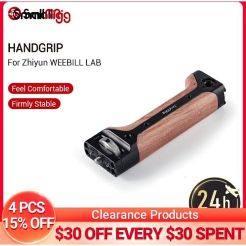 SmallRig Wooden Handgrip for Zhiyun WEEBILL LAB and DSLR Camera Quick Release Wood Handle With Cold Shoe Arri Locating Hole-2276