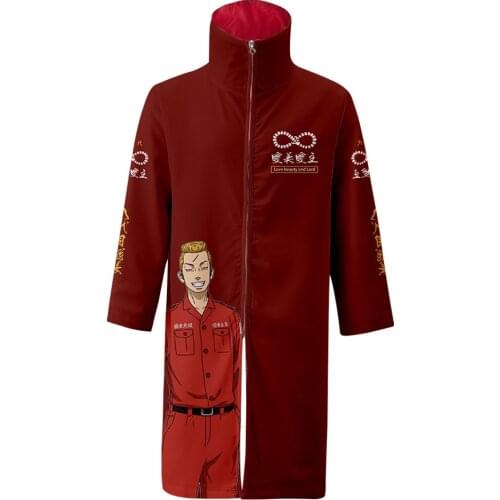 Tokyo Revengers Long Robe Anime Cosplay Zip-up Cardigan Men Women Jackets Stand Collar 3D Print Sweater Streetwear 2021 Coat